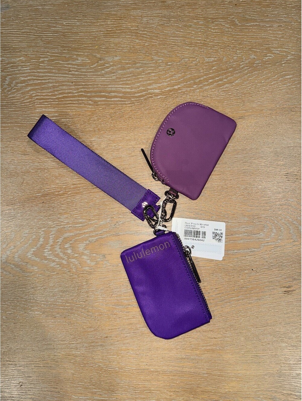 Lululemon Dual Pouch Wristlet College Purple NWT